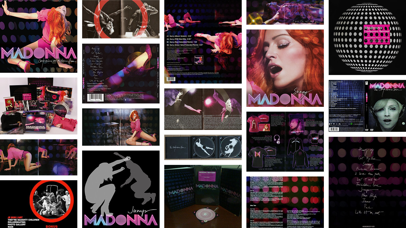 Madonna's "Confessions on a Dance Floor" album's original pressings in CD, vinyl LP and promotional items