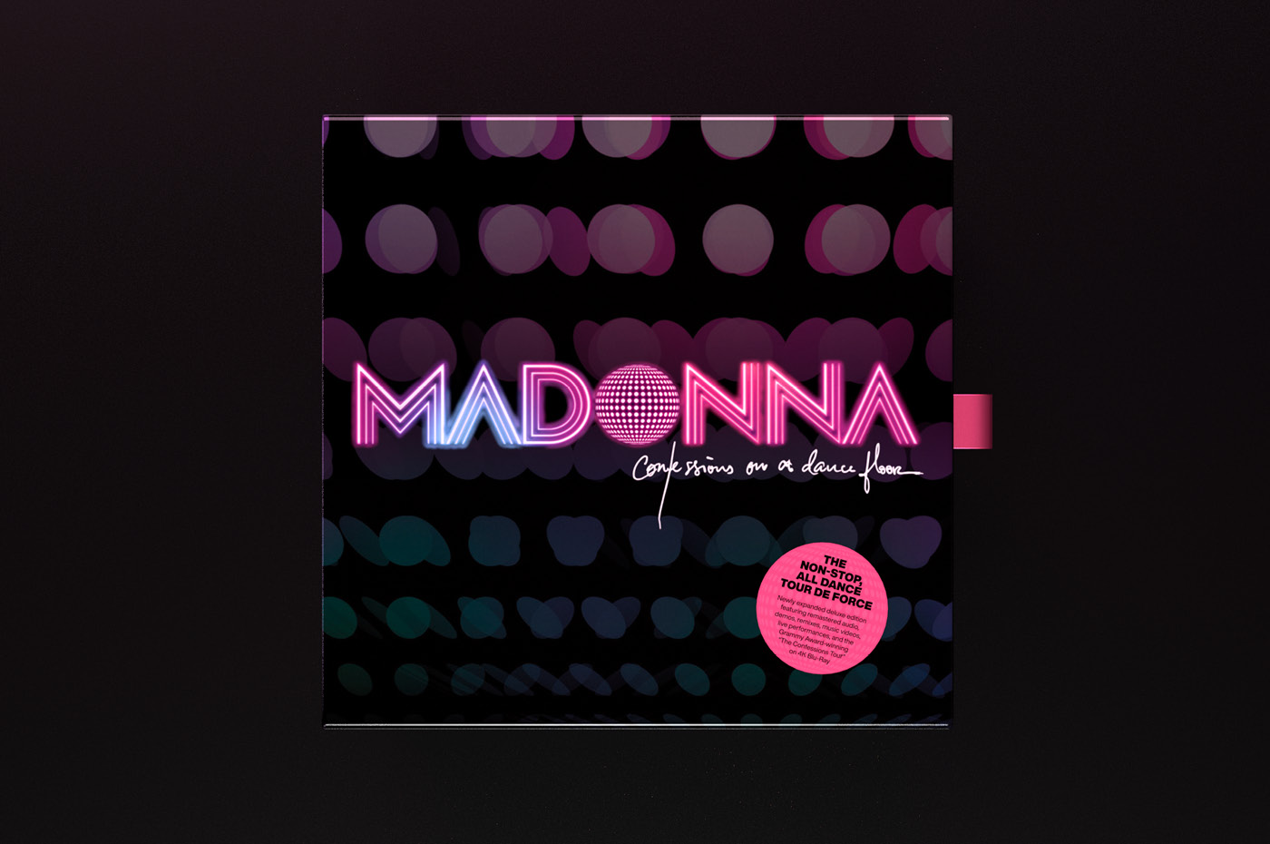 Madonna's "Confessions on a Dance Floor" box set box container with logo and hype sticker