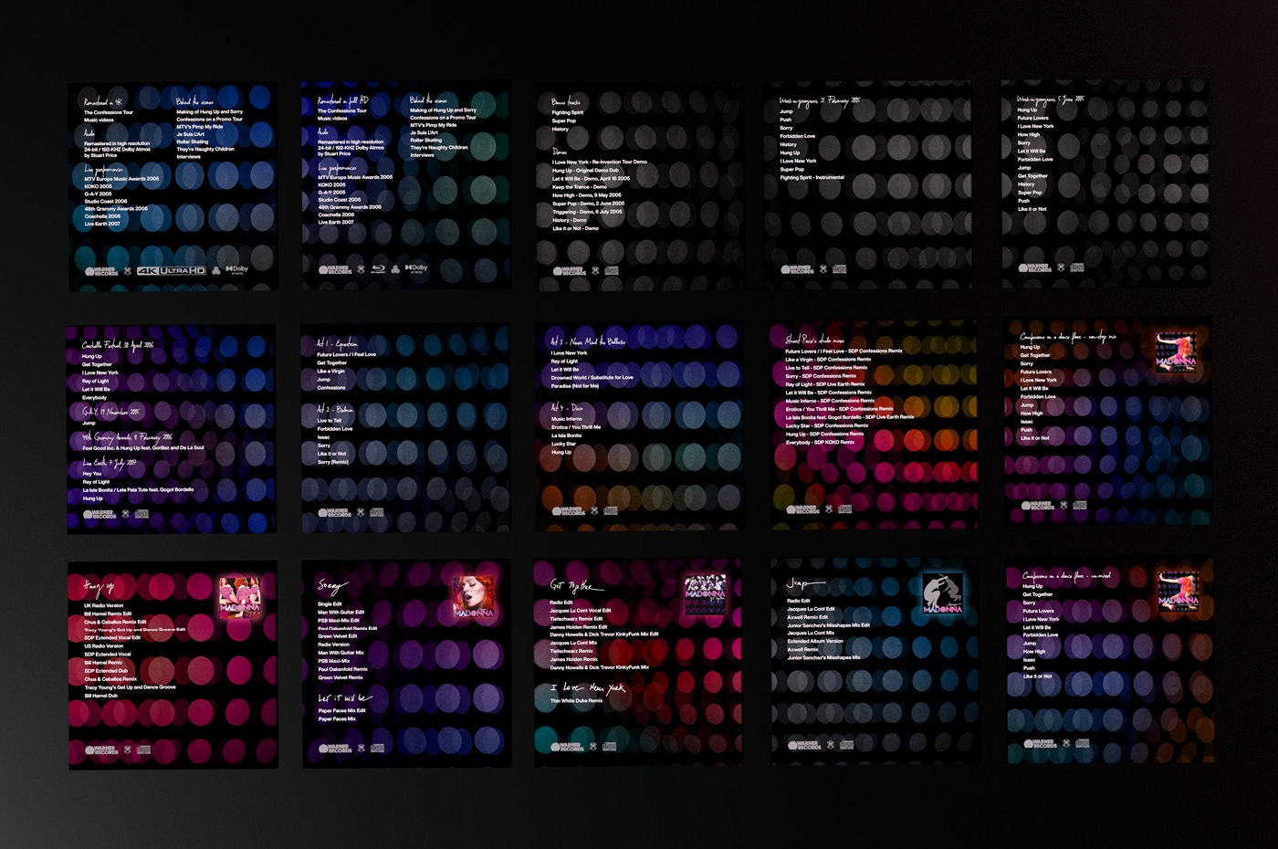 Madonna's "Confessions on a Dance Floor" box set CD, Blu-Ray and 4K Blu-Ray discs