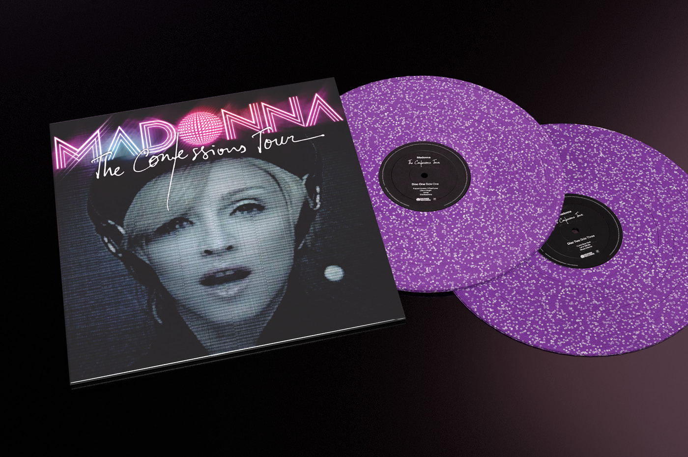 Madonna's "Confessions on a Dance Floor" box set vinyl of the "Confessions Tour" in purple glitter