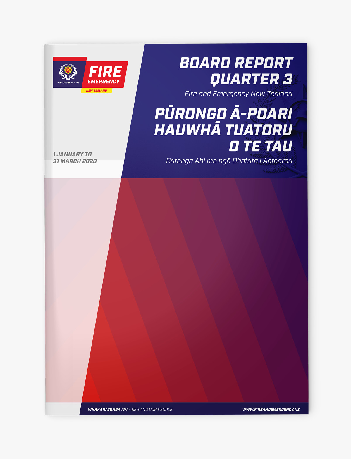 Fire and Emergency NZ COVID-19 board report book cover