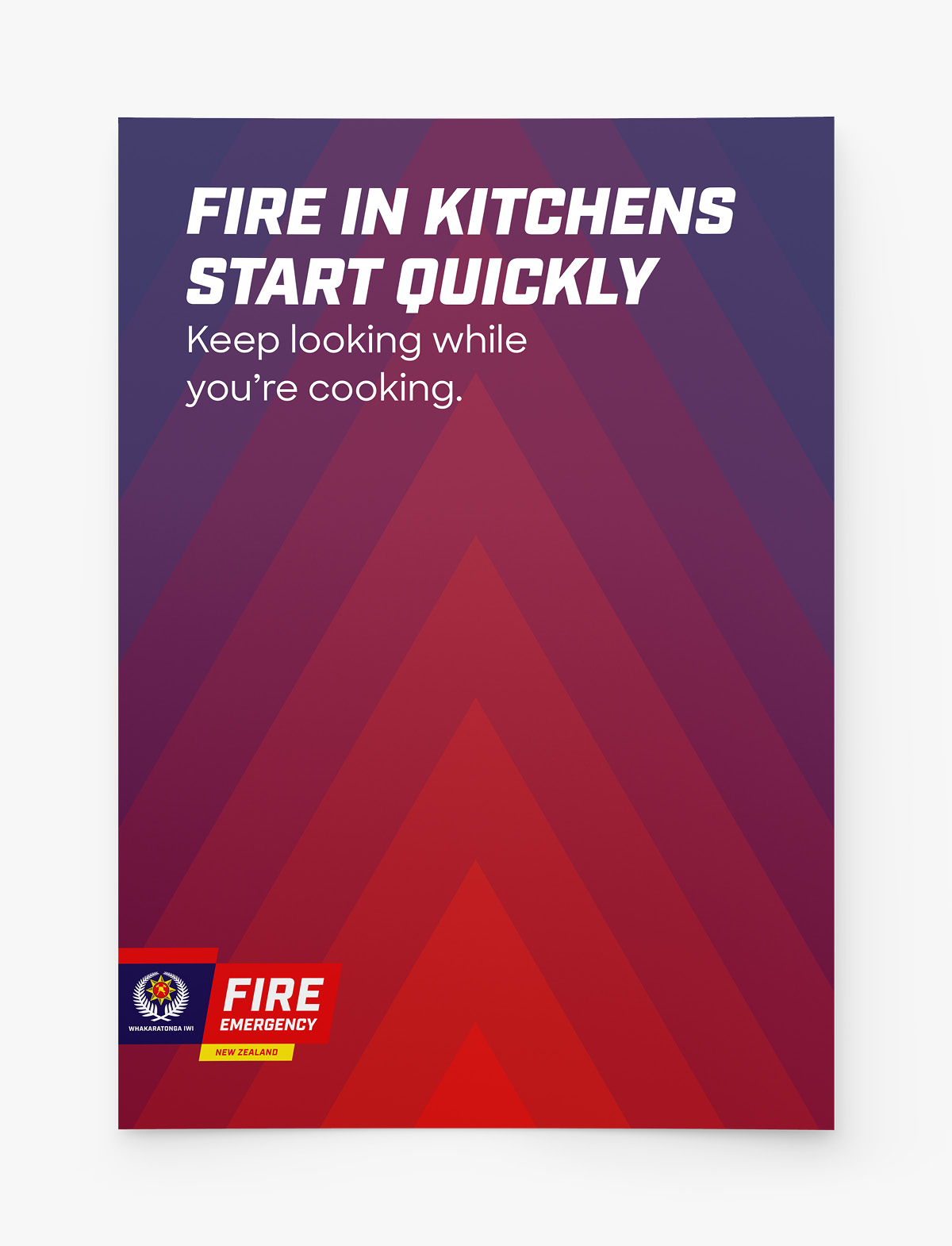 Fire and Emergency NZ COVID-19 fire in kitchens poster