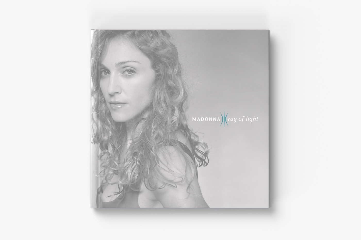 My design of a hardcover book focused on the making of Madonna's "Ray of Light" album, front cover