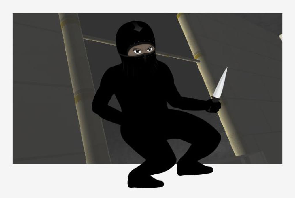 The finished 3D rendered shot with a work-in-progress character animation overlaid over the top.