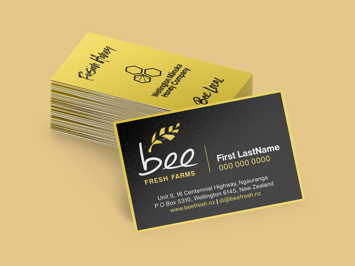 Bee Fresh Farms business card designs
