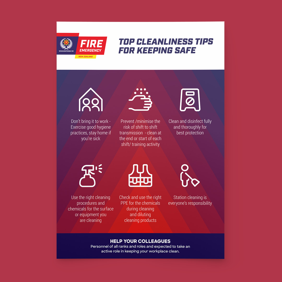 Fire and Emergency NZ COVID-19 posters and booklet covers