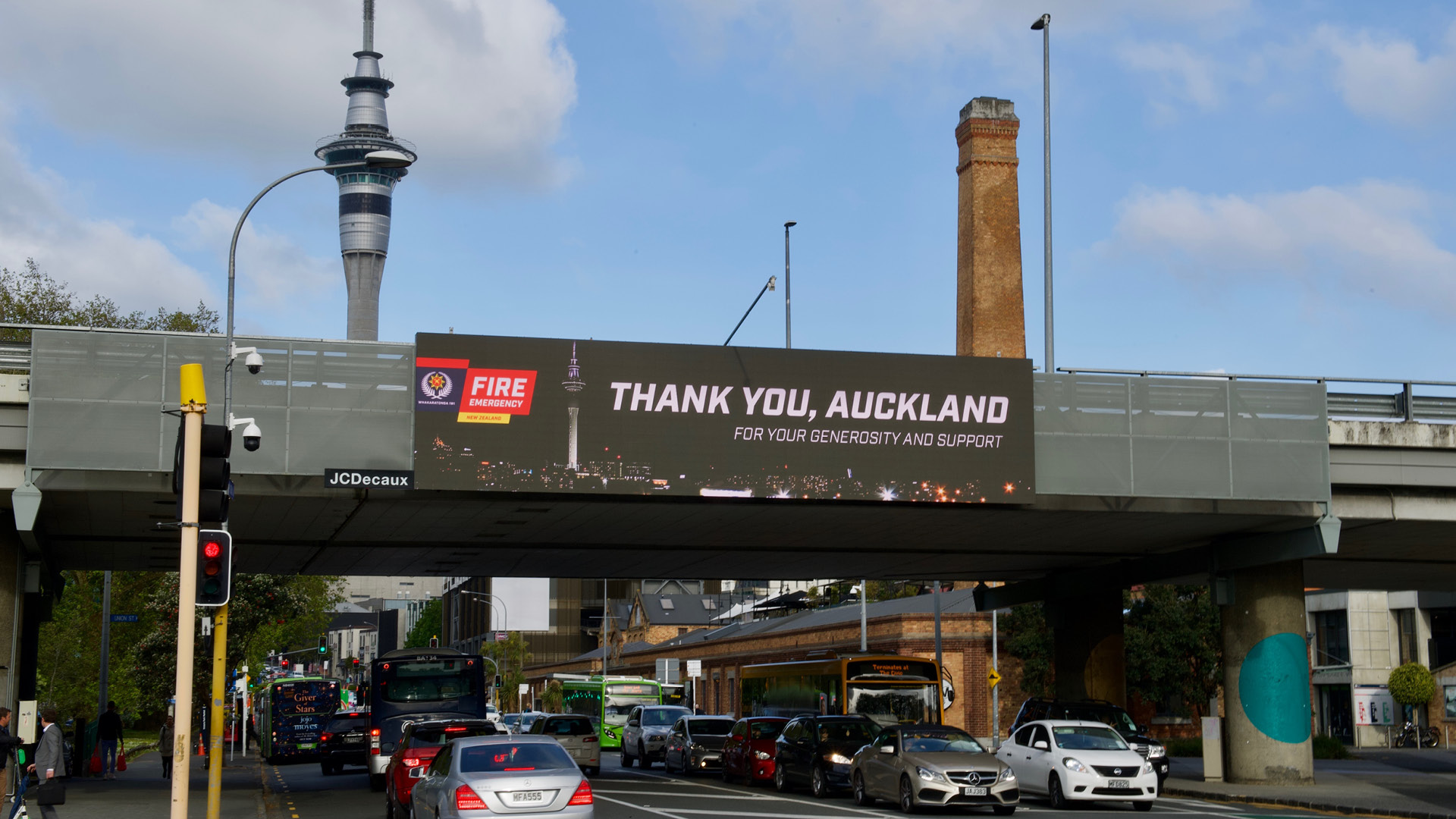 Fire and Emergency NZ Thank You Auckland billboard