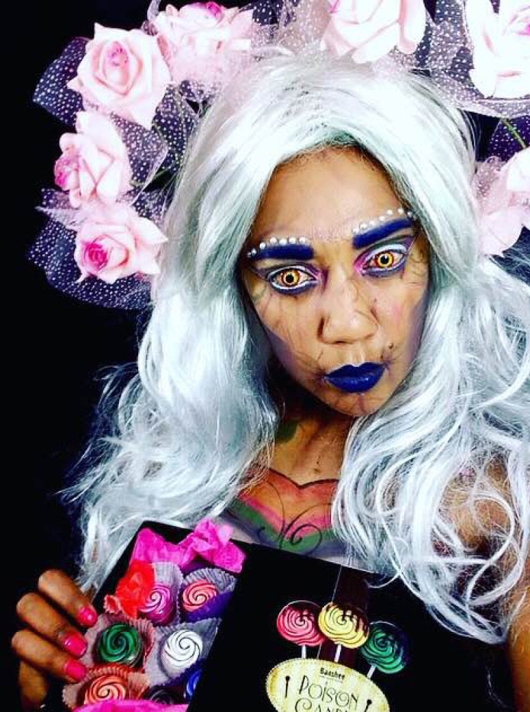 Makeup artist Isadora Blake wearing Poison Candy makeup as body paint