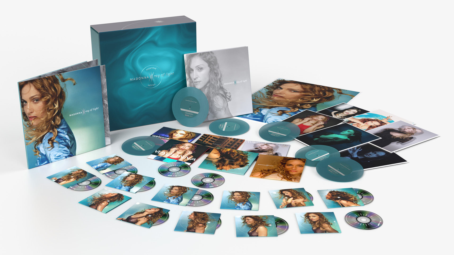 Madonna's "Ray of Light" box set spread out