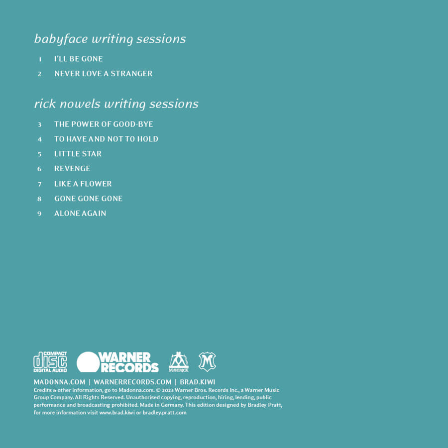 CD-1: Babyface and Rick Nowels demo writing sessions for Madonna's "Ray of Light"