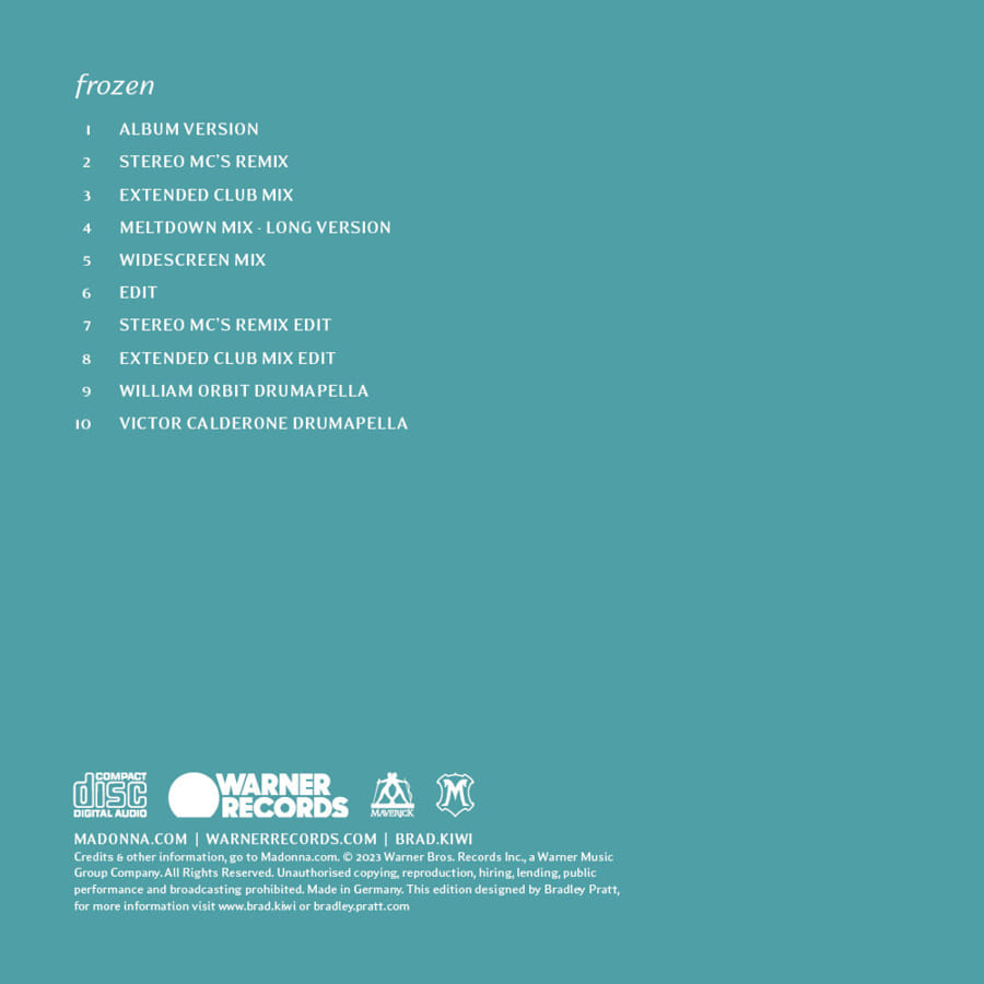 CD-5: Madonna's "Frozen" single remixes