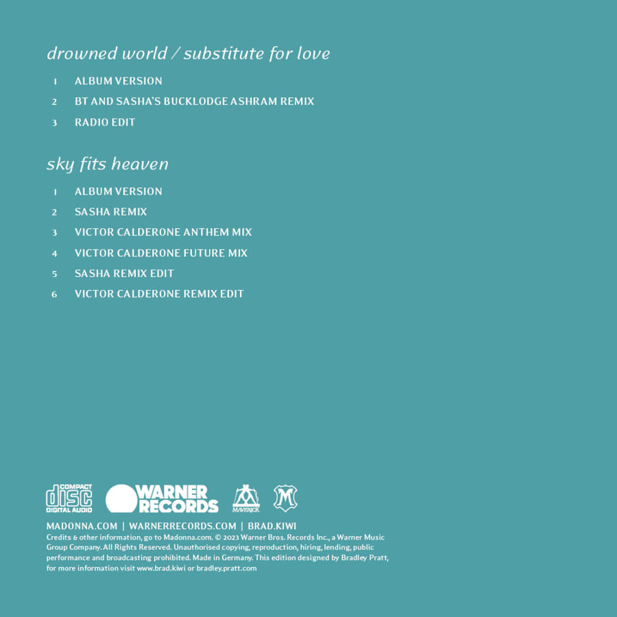CD-7: Madonna's "Drowned World/Substitute for Love" and "Sky Fits Heaven" single remixes