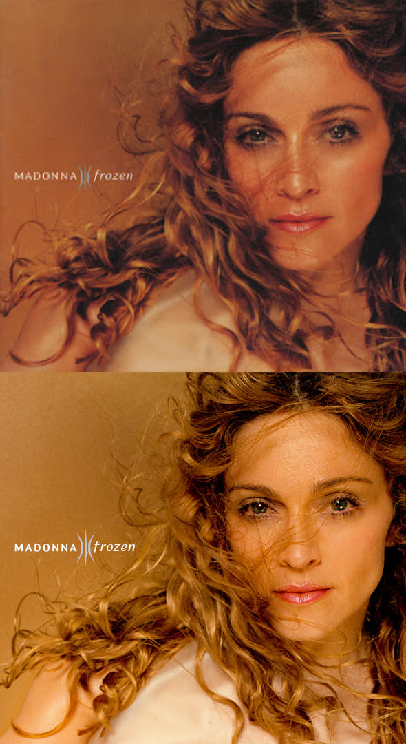 My redesigned and re-created series of single covers from Madonna's "Ray of Light" album, including "Frozen".