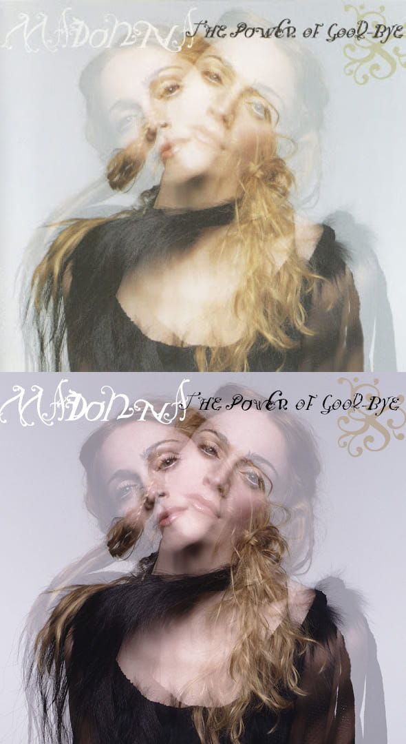 My redesigned and re-created series of single covers from Madonna's "Ray of Light" album, including "The Power of Good-Bye".
