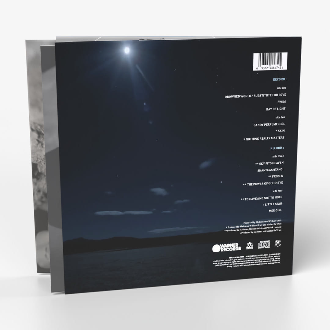 My redesigned Madonna "Ray of Light" album cover in a new vinyl edition design based on the "Frozen" music video, back cover