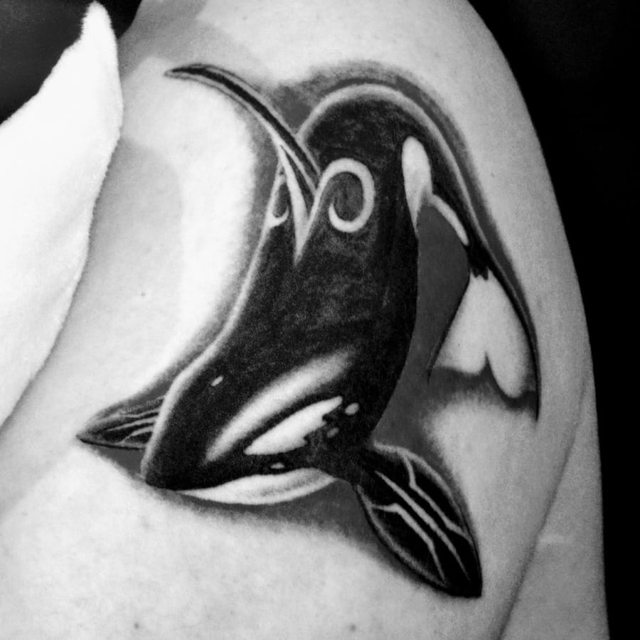 My orca shoulder tattoo